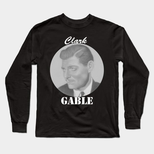 Clark Gable Long Sleeve T-Shirt by jkarenart